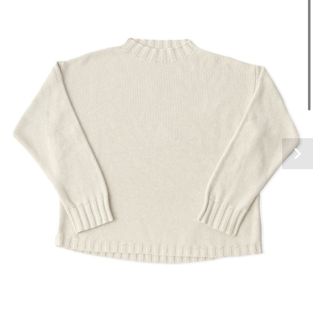 NWT James Street Co cotton fisherman funnel sweater size small